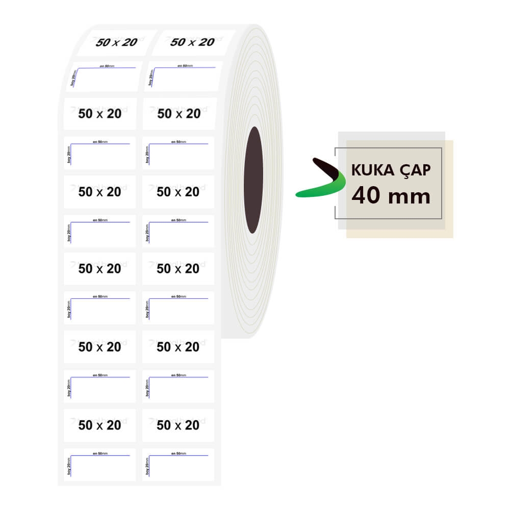 50mm x 20mm 2'li Şeffaf Etiket