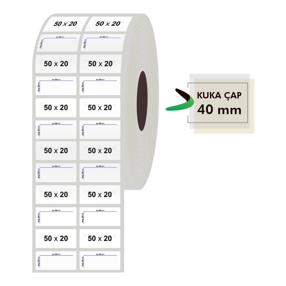 50mm x 20mm 2'li Silvermat Etiket