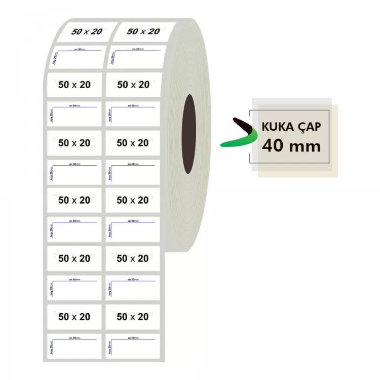 50mm x 20mm 2'li Fastyre Etiket