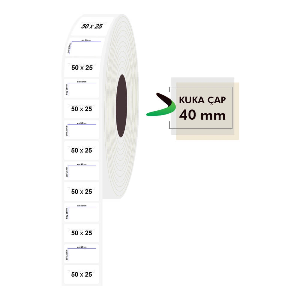 50mm x 25mm PP Şeffaf Etiket