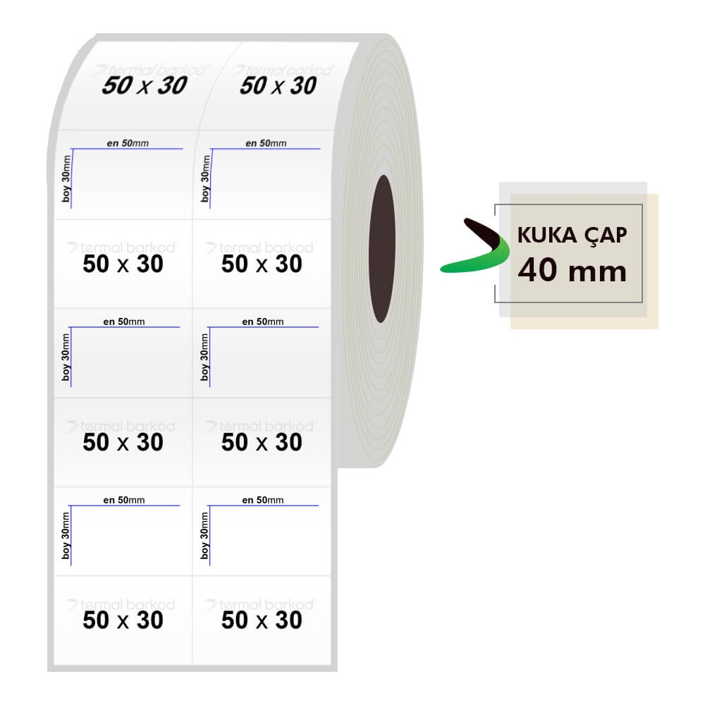 50mm x 30mm 2'li Bitişik Silvermat Etiket