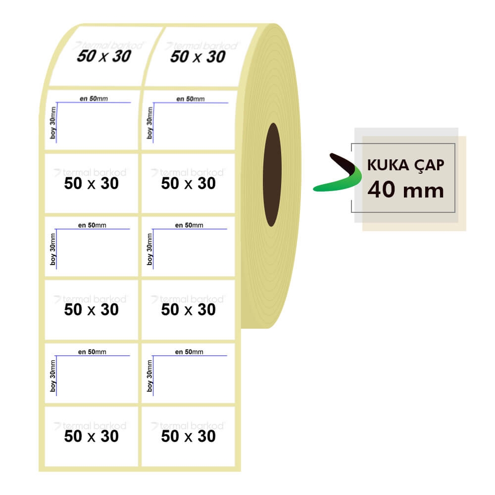 50mm x 30mm 2'li Termal Etiket