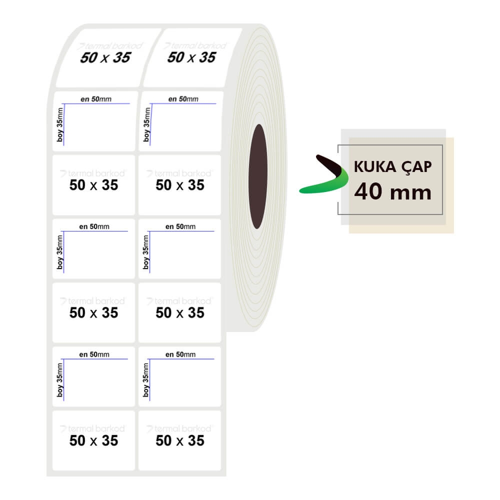 50mm x 35mm 2'li Opak Etiket
