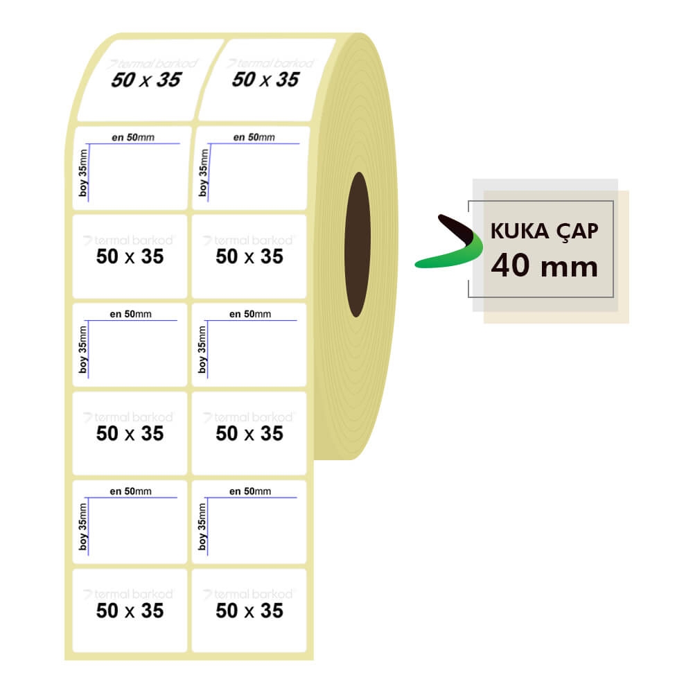 50mm x 35mm 2'li Termal Etiket