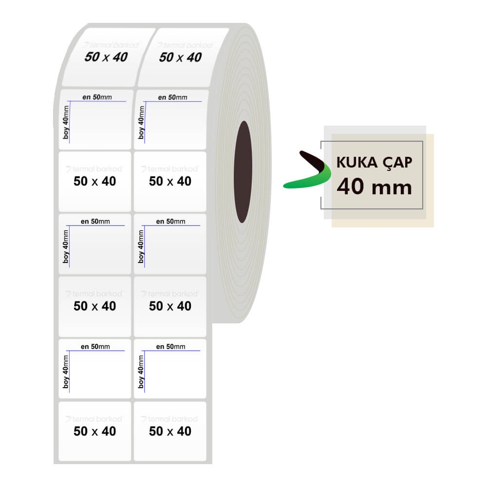 50mm x 40mm 2'li Silvermat Etiket