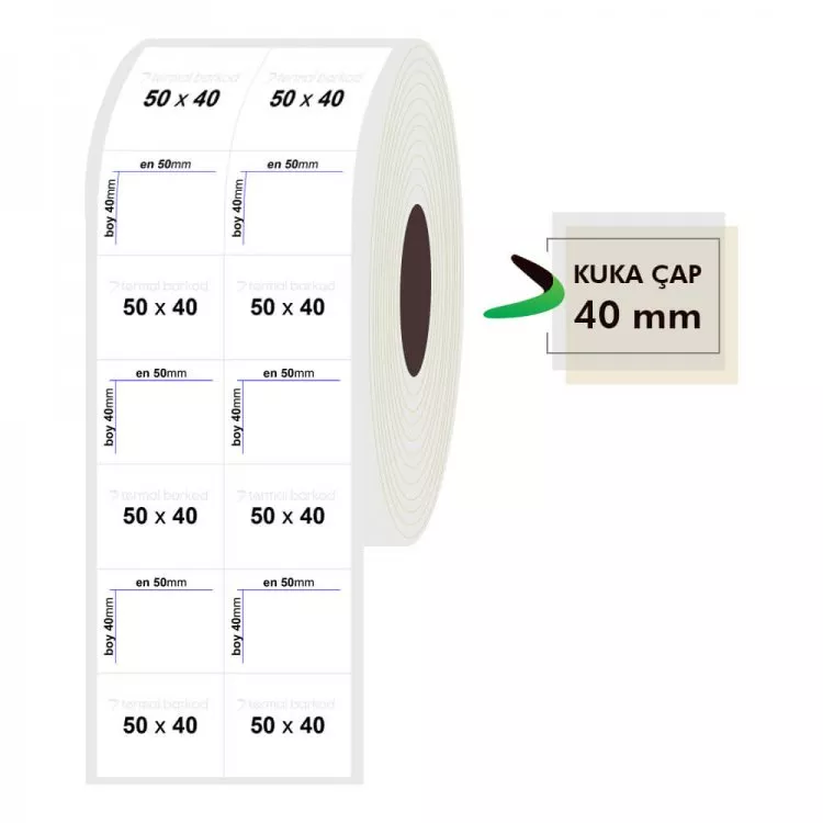 50mm x 40mm 2'li Bitişik Opak Etiket
