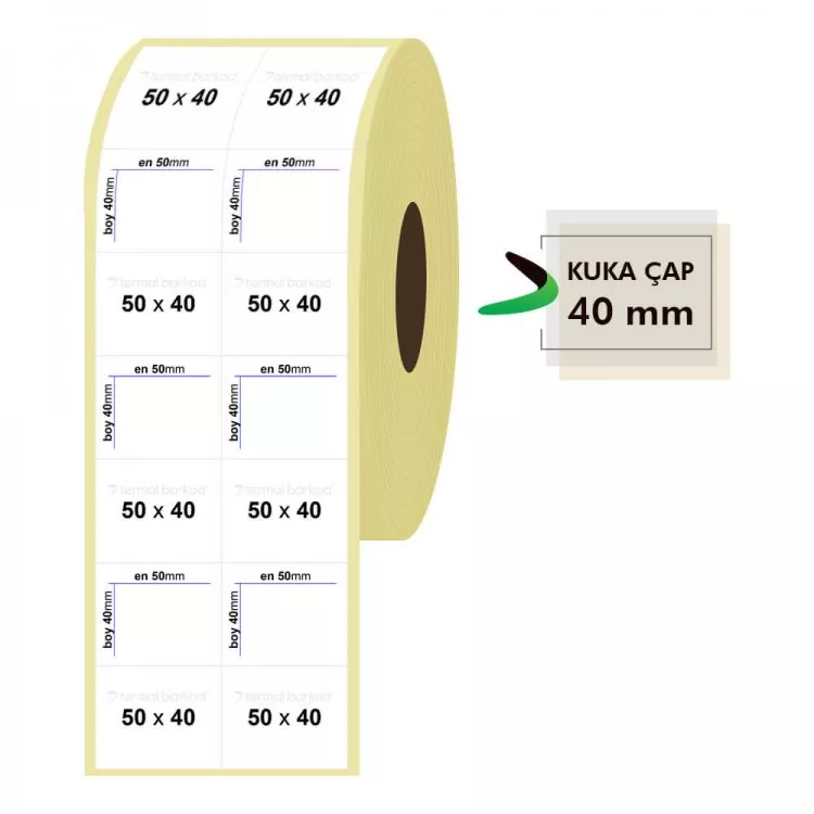 50mm x 40mm 2'li Bitişik Vellum Etiket