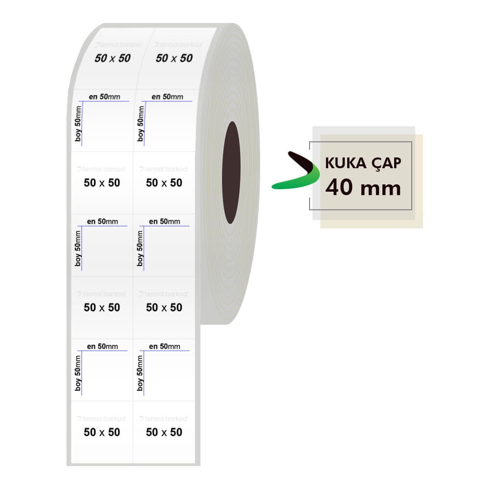50mm x 50mm 2li Bitişik Silvermat Etiket
