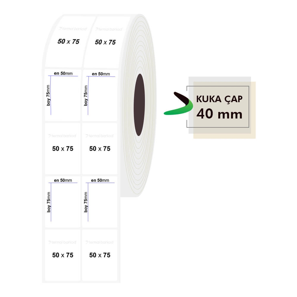 50mm x 75mm 2li PP Şeffaf Etiket