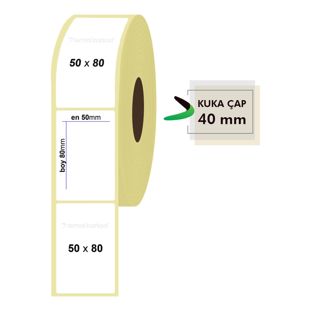 50mm x 80mm Termal Etiket
