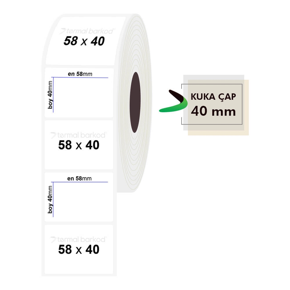 58mm x 40mm Şeffaf Etiket