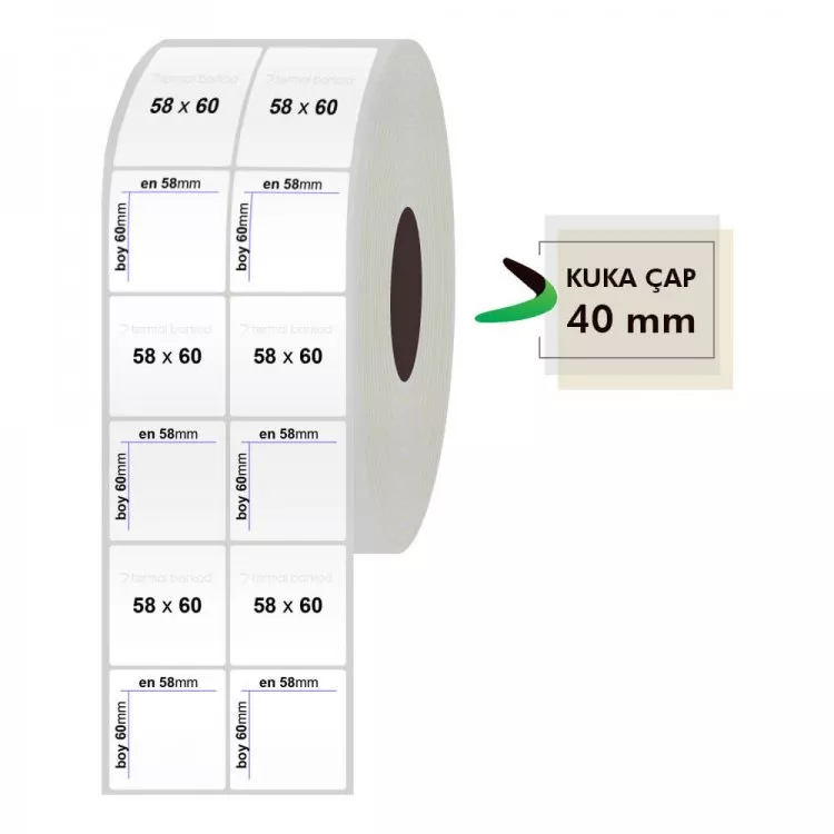 58mm x 60mm 2li Silvermat Etiket