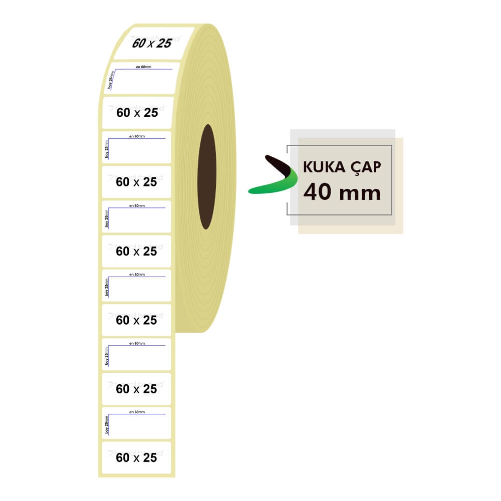 60mm x 25mm Termal Etiket