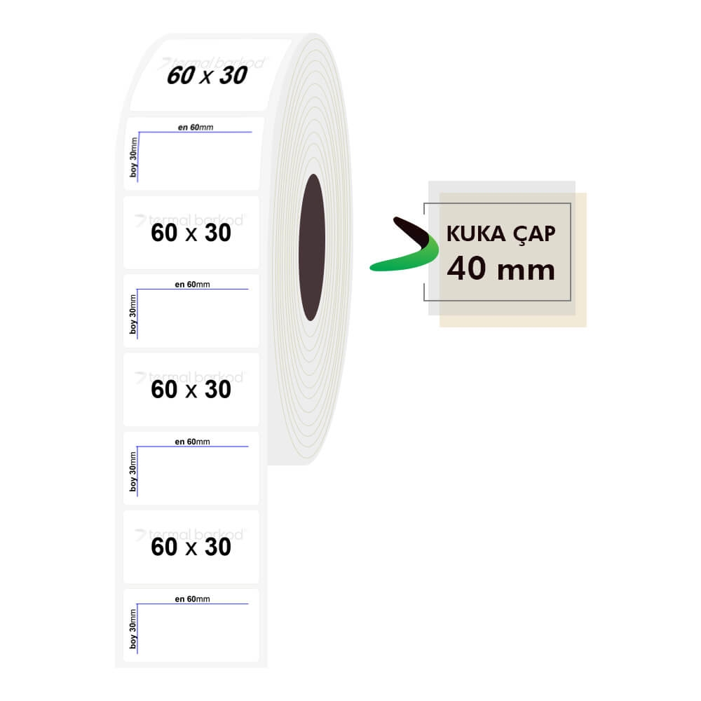 60mm x 30mm PP Şeffaf Etiket