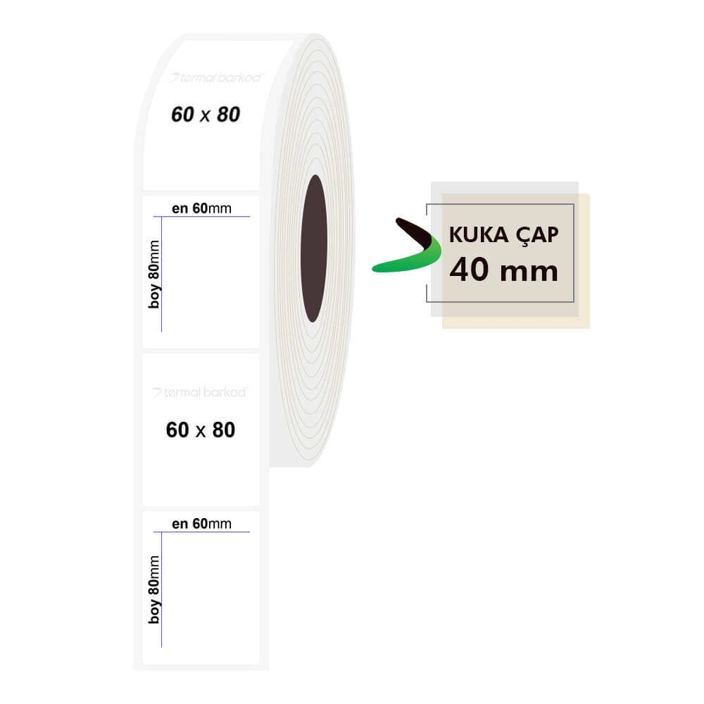 60mm x 80mm Şeffaf Etiket