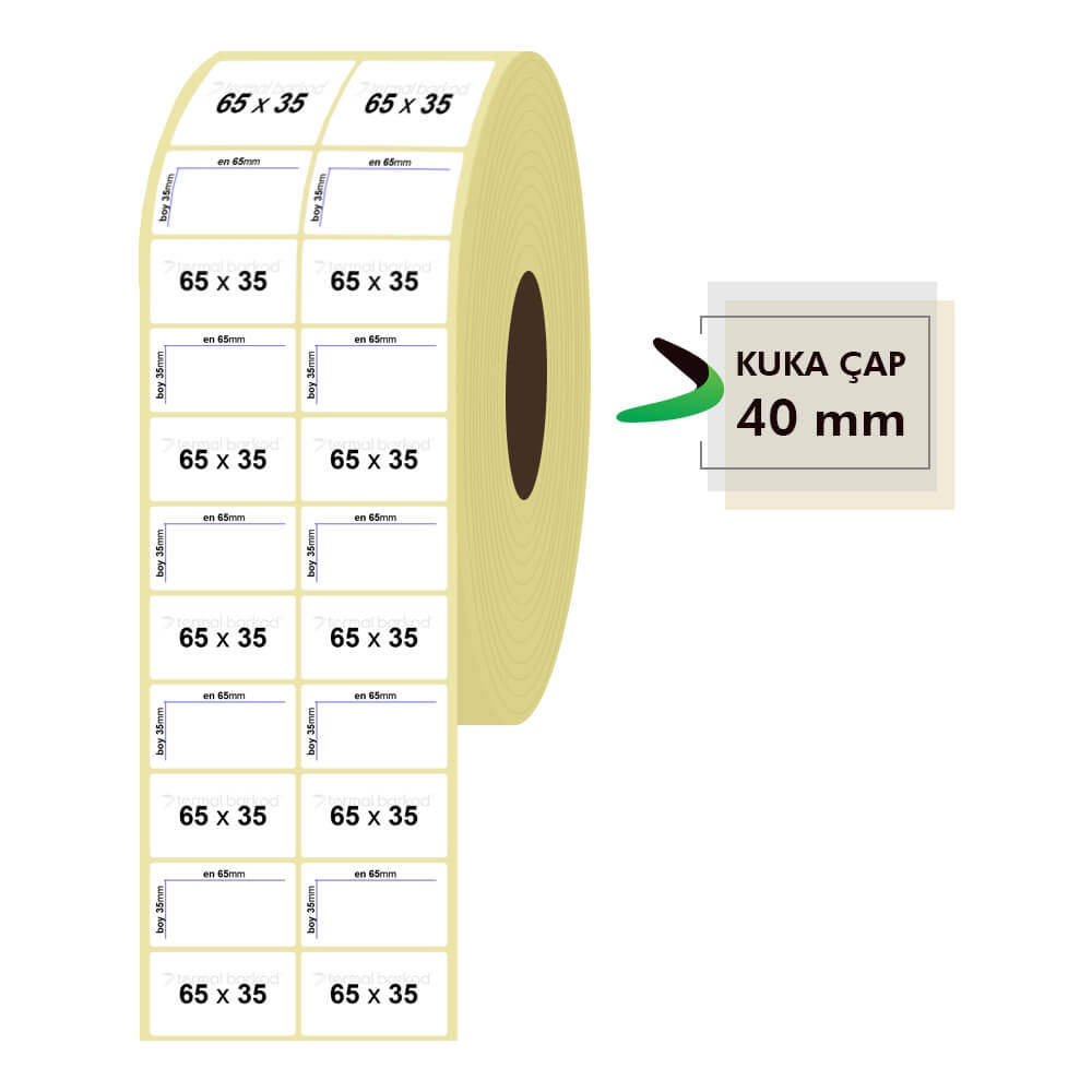 65mm x 35mm 2li Vellum Etiket