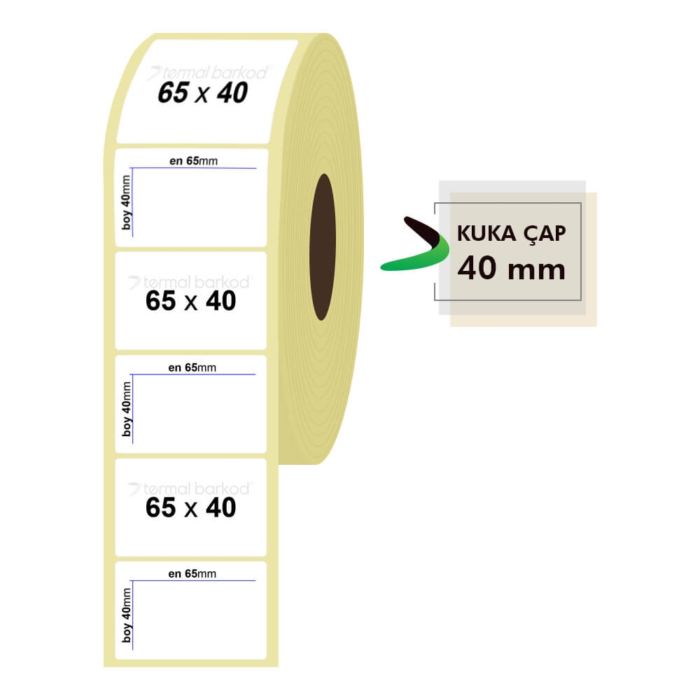 65mm x 40mm Vellum Etiket