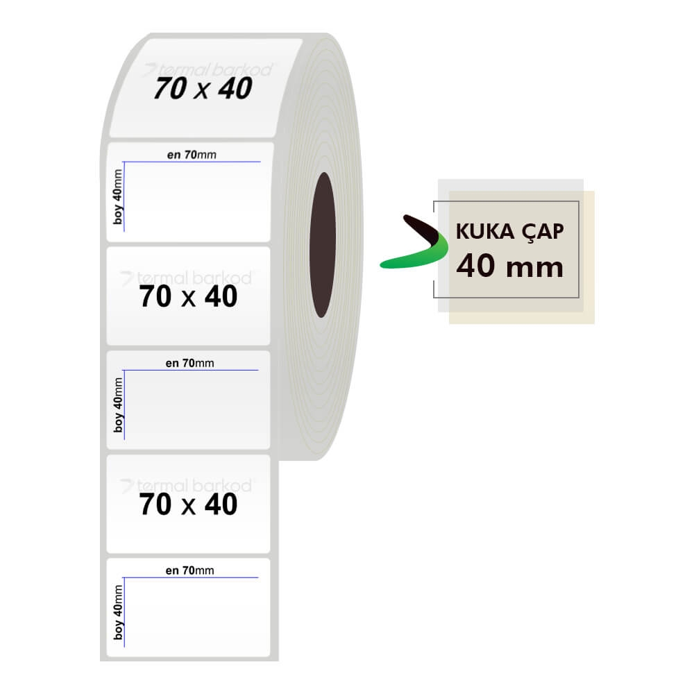 70mm x 40mm Silvermat Etiket