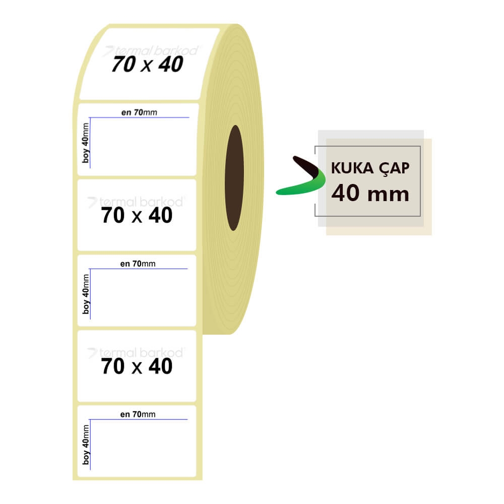 70mm x 40mm Vellum Etiket
