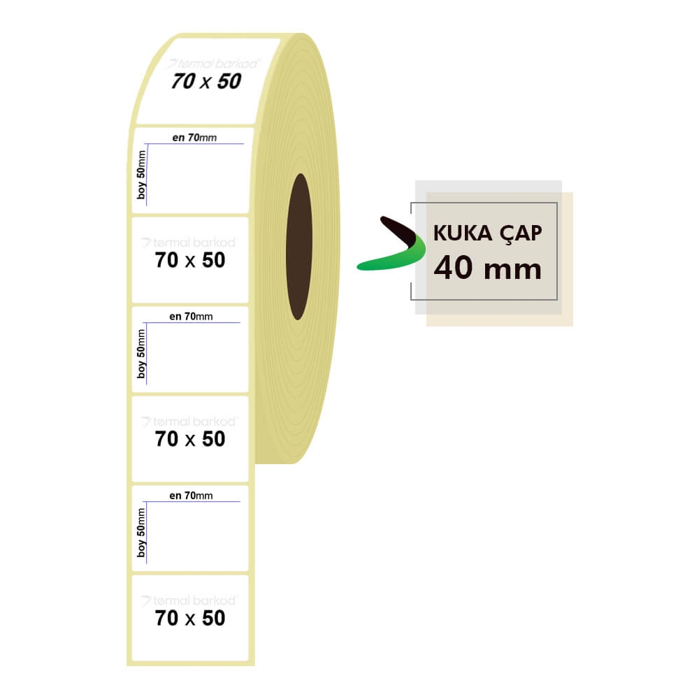70mm x 50mm Termal Etiket