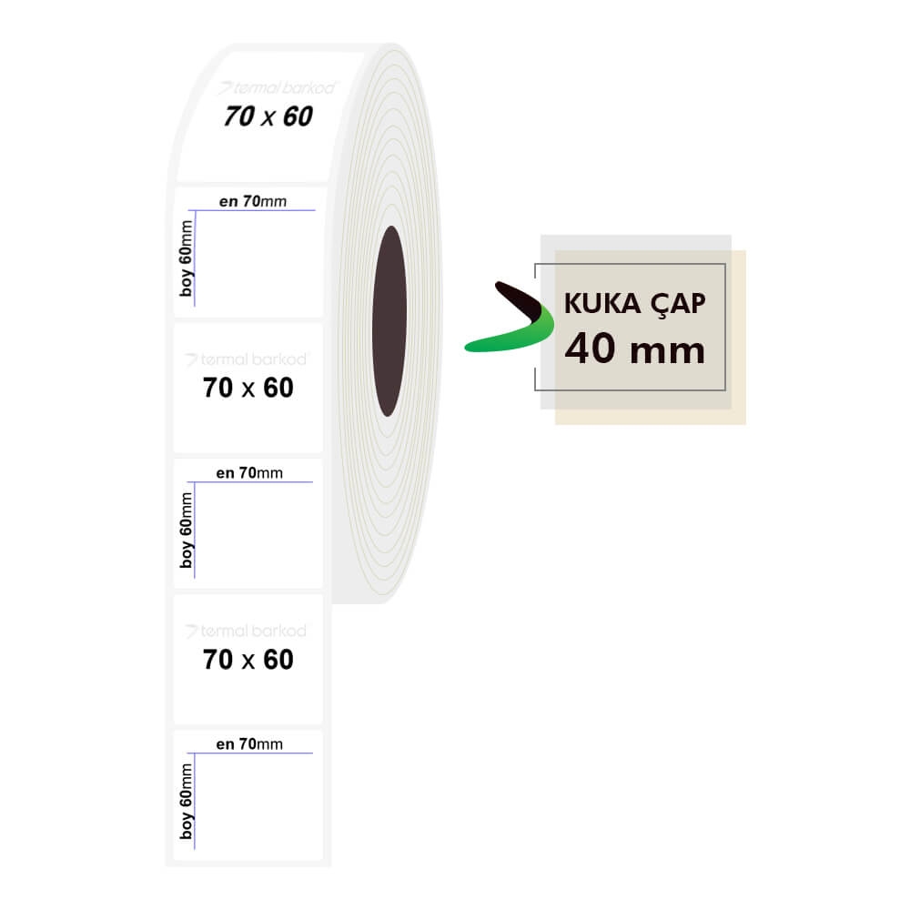70mm x 60mm PP Şeffaf Etiket