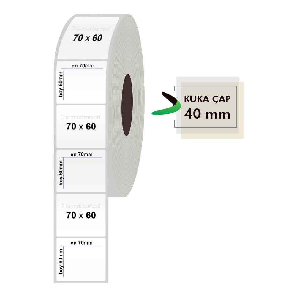 70mm x 60mm Silvermat Etiket