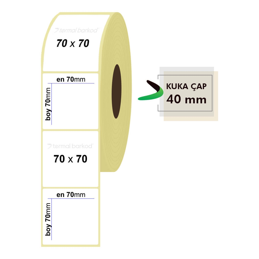 70mm x 70mm Vellum Etiket