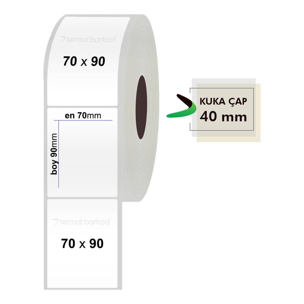 70mm x 90mm Silvermat Etiket