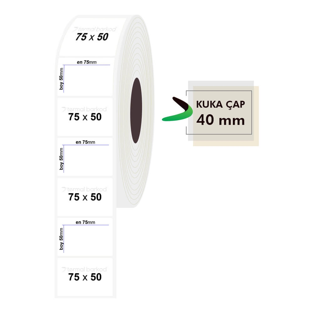 75mm x 50mm PP Şeffaf Etiket