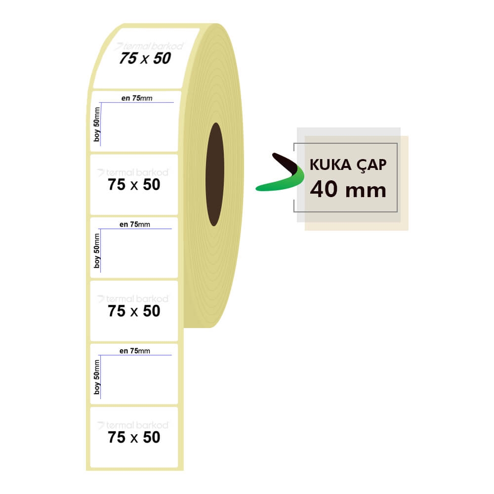 75mm x 50mm Termal Etiket