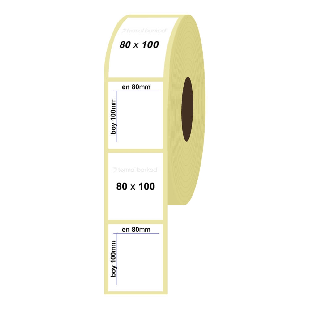 80mm x 100mm Kuşe Etiket