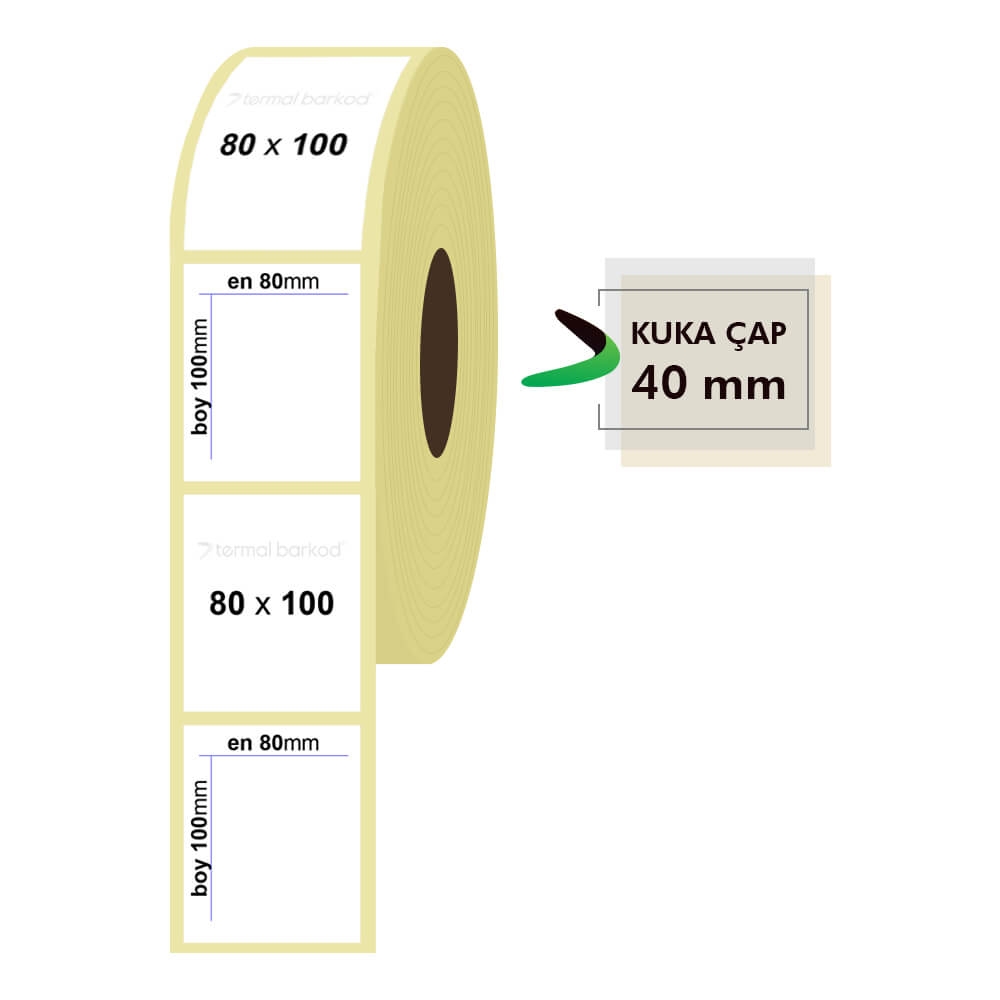 80mm x 100mm Lamine Termal Etiket
