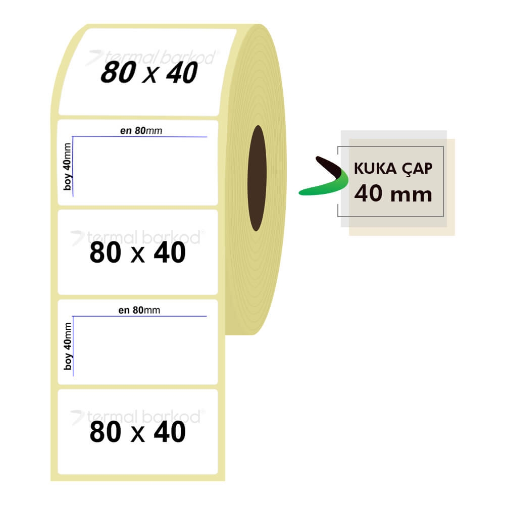 80mm x 40mm Termal Etiket