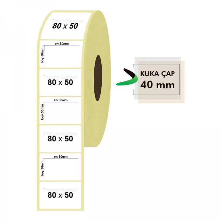 80mm x 50mm Vellum Etiket
