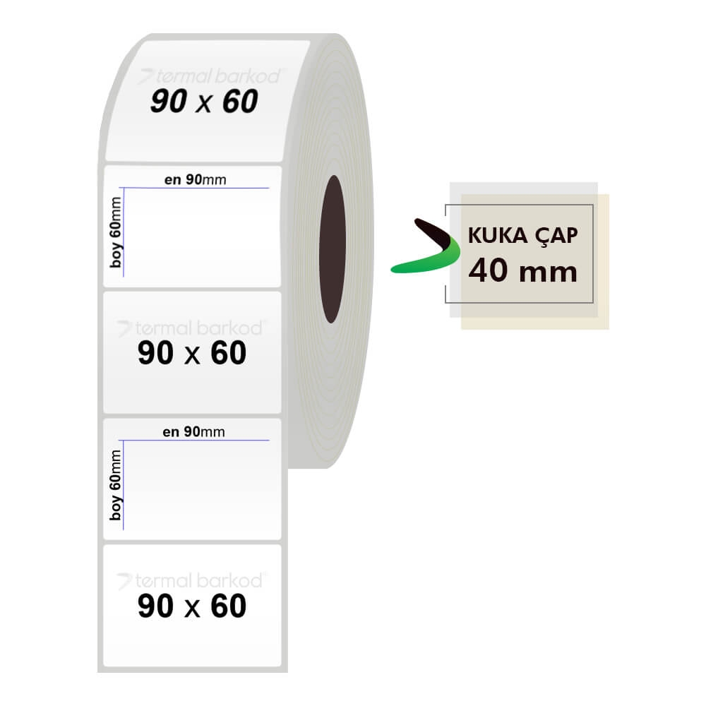 90mm x 60mm Silvermat Etiket