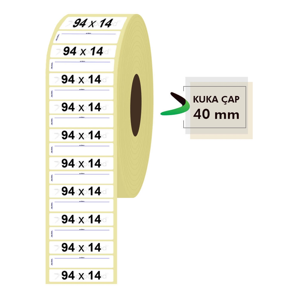 94mm x 14mm Termal Etiket