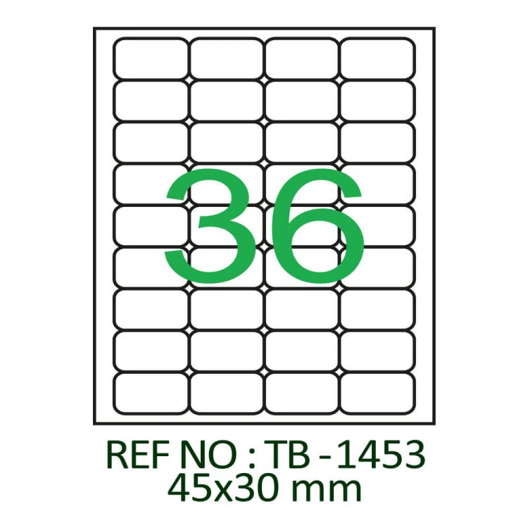 45 X 30 Lazer Etiket TB-1453