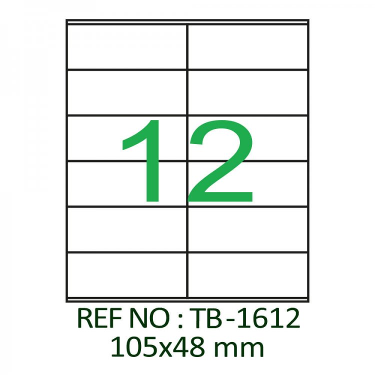 105 X 48 Lazer Etiket TB-1612