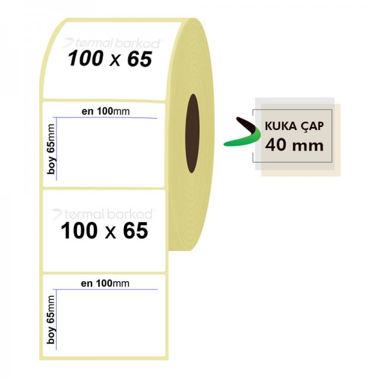 100mm x 65mm Termal Etiket (Sticker)