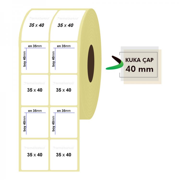 35mm x 40mm 2'li Termal Etiket