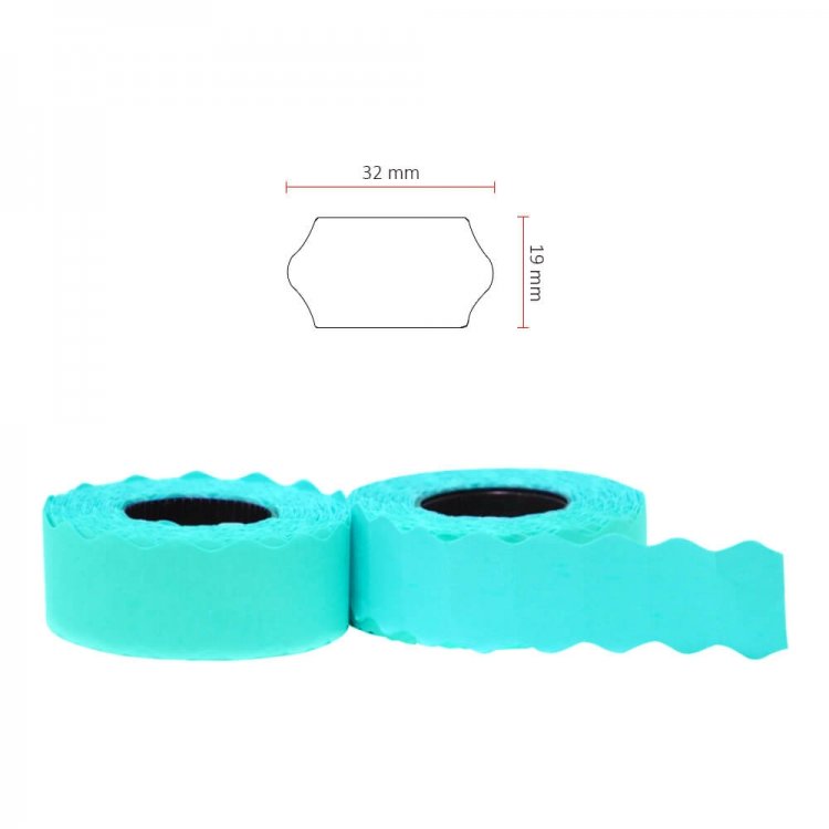 22 x 12 mm Turkuaz Meto Etiketi NO:6 (42 RULO)