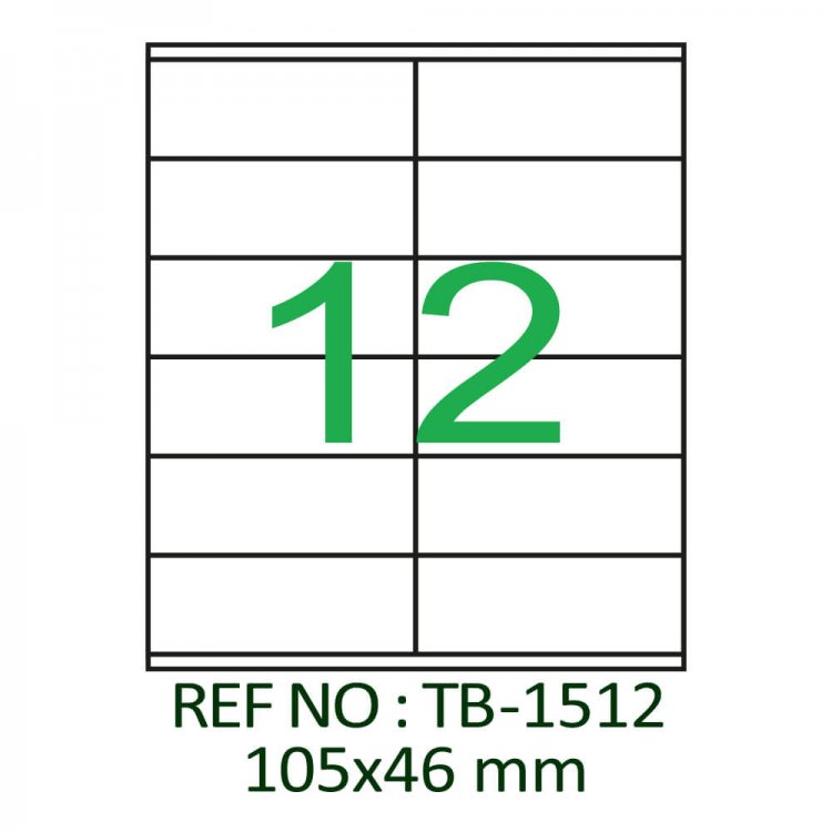 105 X 46 Lazer Etiket TB-1512