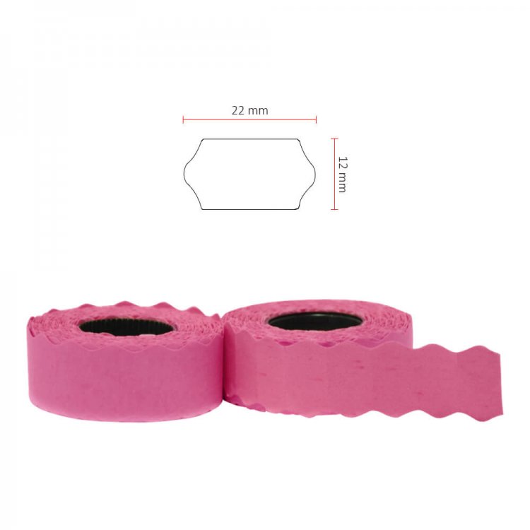 22 x 12 mm Pembe Meto Etiketi NO:1 (42 RULO)