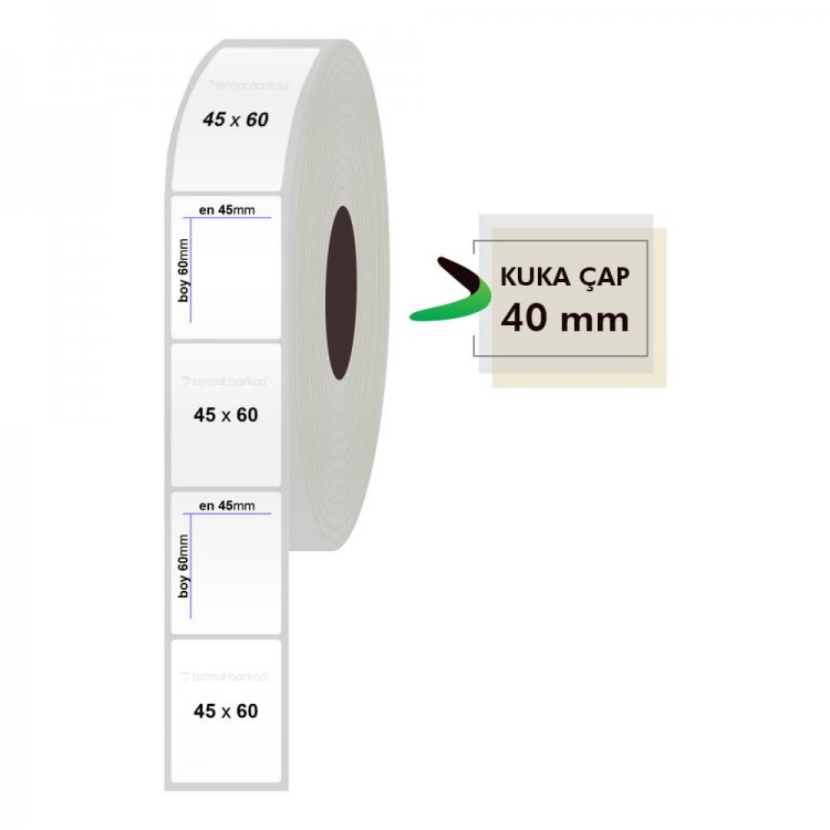 45mm x 60mm Silvermat Etiket