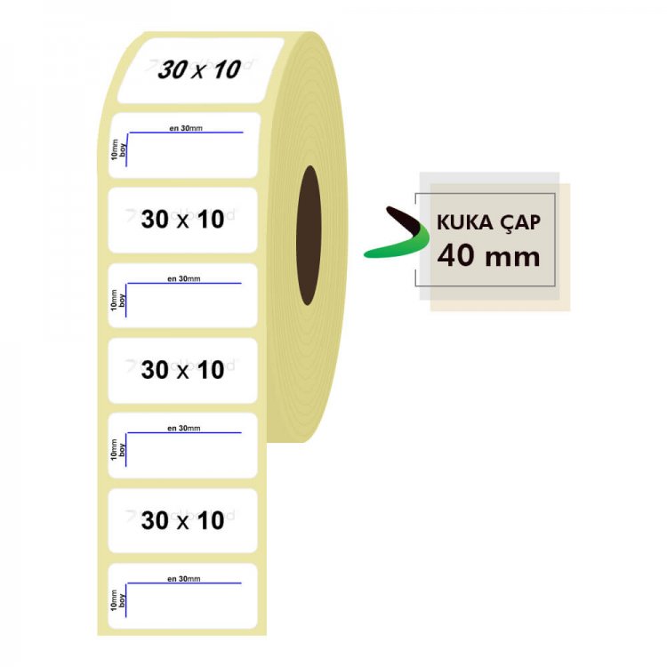 30mm x 10mm Termal Etiket