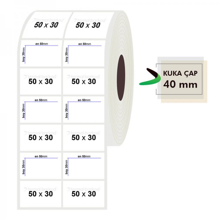 50mm x 30mm 2'li Opak Etiket