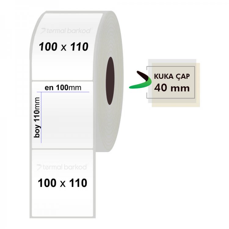 100mm x 110mm Silvermat Etiket