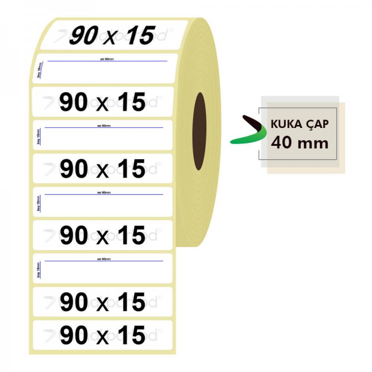 90mm x 15mm Termal Etiket (Sticker)