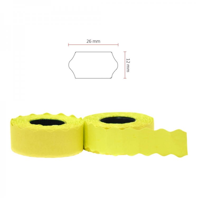 22 x 12 mm Sarı Meto Etiketi NO:7 (42 RULO)