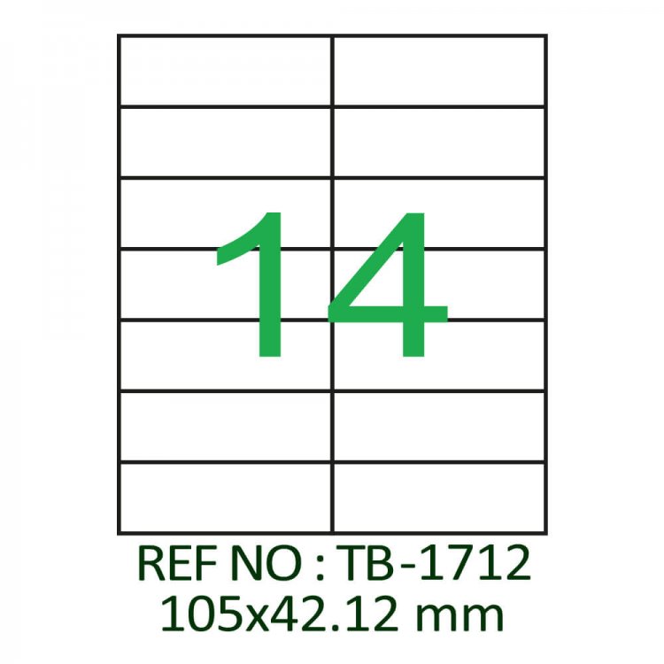 105 X 42.12 Lazer Etiket TB-1712
